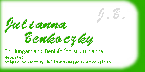 julianna benkoczky business card